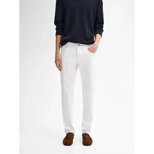 Massimo Dutti Mens Jeans EU 46 US 36 White Tapered Slim Fit 0035/057 NWOT